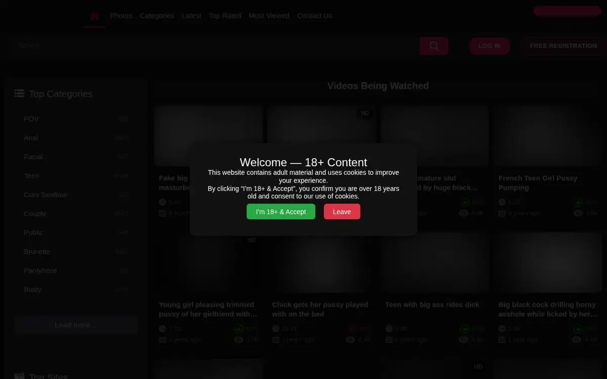 RulePorn home page, blurred