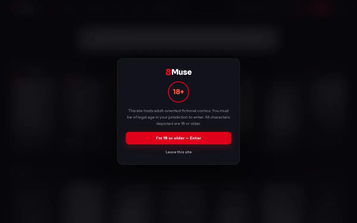 8Muse home page, blurred